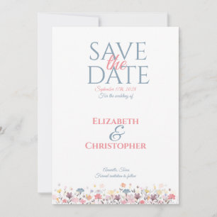 Minimalist Watercolor Floral  Save The Date