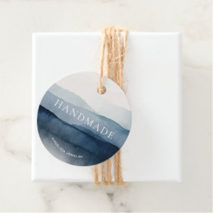 Minimalist Watercolor "Handmade" Favour Tags