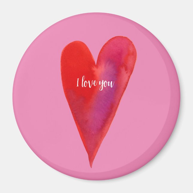 Minimalist watercolor heart  magnet (Front)