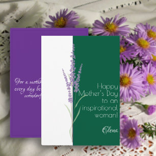  Minimalist watercolor lavender purple mother day Holiday Card