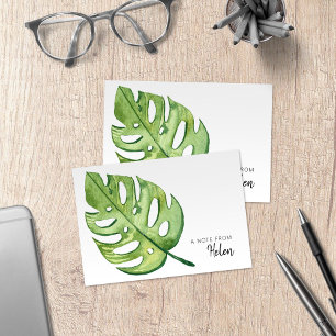 Minimalist Watercolor Monstera Thank You Card