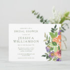 Minimalist Watercolor Orange Floral Bridal Shower