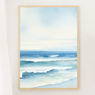 Minimalist Watercolor Seascape Print 2 of 3