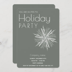 Minimalist watercolor snowflake corporate Holiday  Invitation