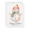Minimalist Watercolor Snowman Christmas Greeting