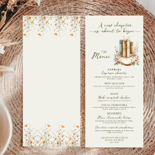 Minimalist Watercolor Storybook Bridal Shower  Menu