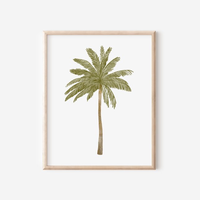 Minimalist Watercolor Tropical Palm Tree Art Poster (Creator Uploaded)
