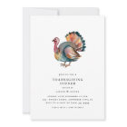 Minimalist Watercolor Turkey Thanksgiving Dinner