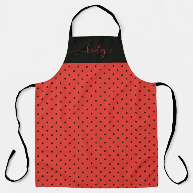 Minimalist Watermelon Seed Pattern Apron (Front)