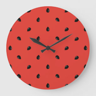 Minimalist Watermelon Seed Pattern Large Clock