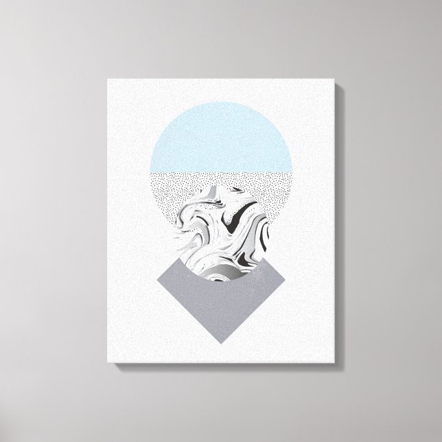Minimalist Wave & Dots Design Canvas Print (Front)