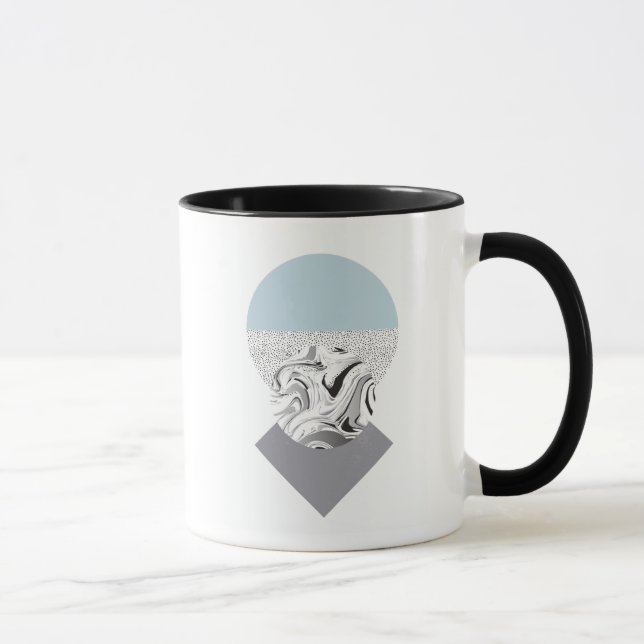 Minimalist Wave & Dots Design Mug (Right)