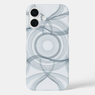 Minimalist Wave Interference Pattern iPhone 16 Case
