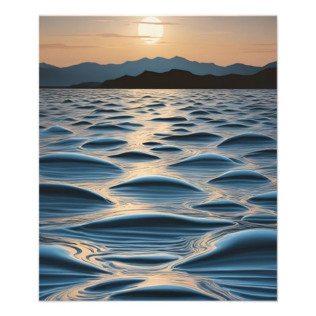 Minimalist Waves at Dawn Photo Print (Front)