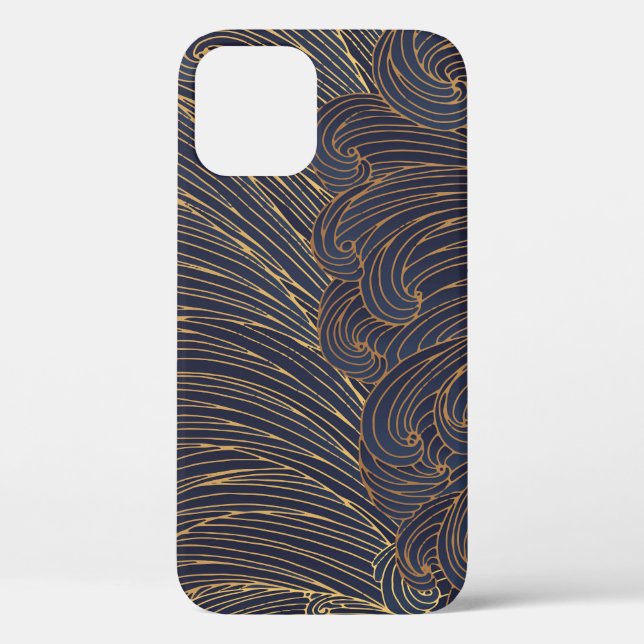 Minimalist waves, mountain line art. Case-Mate iPhone case (Back)