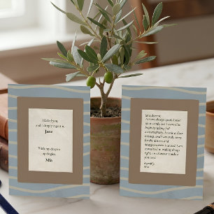 Minimalist Wavy Slate Blue Regret Sincere Apology Card