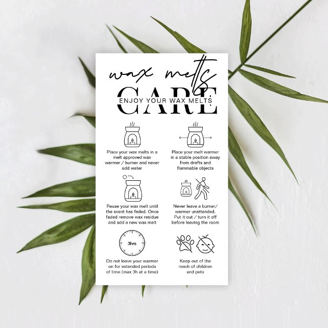 Minimalist Wax Melts Safety Instructions Cards (Creator Uploaded)