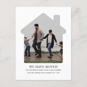 Minimalist We Have Moved New Home Photo Moving Postcard