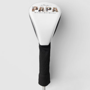 Minimalist We Love You PAPA Photo Collage Golf Head Cover