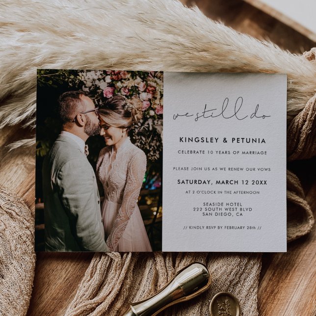 Minimalist We still do Vow renewal photo Invitation (Minimalist We still do Vow renewal photo Invitation)