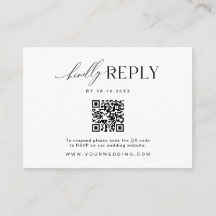 Minimalist Website RSVP Barcode Enclosure Card