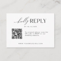 Minimalist Website RSVP Barcode Enclosure Card