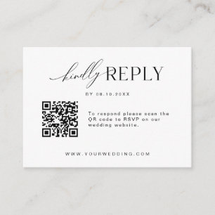 Minimalist Website RSVP Barcode Enclosure Card