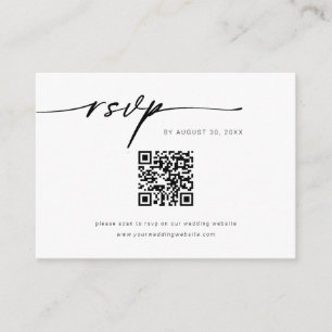 Minimalist Website RSVP Barcode Enclosure Card