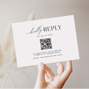 Minimalist Website RSVP Barcode Enclosure Card