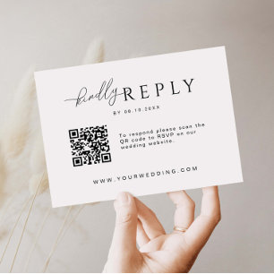 Minimalist Website RSVP Barcode Enclosure Card