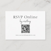 Minimalist Website RSVP Barcode Enclosure Card