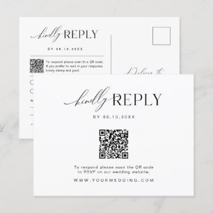 Minimalist Website RSVP Barcode Enclosure Postcard