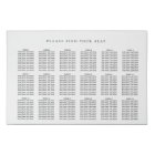 Minimalist Wedding 18 Table Seating Chart