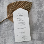 Minimalist Wedding All In One Invitation<br><div class="desc">This minimalist wedding all in one invitation is perfect for a simple wedding. The modern romantic design features classic black and white typography paired with a rustic yet elegant calligraphy with vintage hand lettered style. Customizable in any colour. Keep the design simple and elegant, as is, or personalize it by...</div>