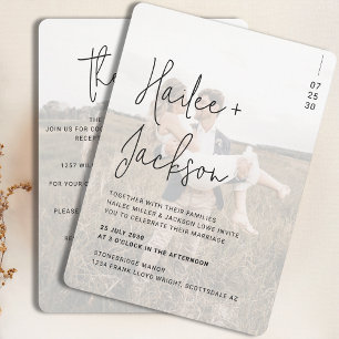 Minimalist Wedding All-In-One Modern Simple Script Invitation