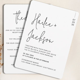 Minimalist Wedding All-In-One Modern Simple Script Invitation
