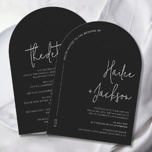 Minimalist Wedding All-In-One Modern Stylish Chic Invitation