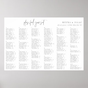 Minimalist Wedding Alphabetical Seating Chart