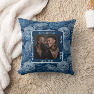 Minimalist Wedding Anniversary Throw Pillow