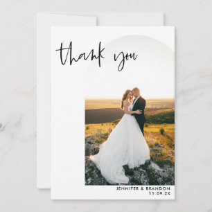Minimalist Wedding Arch Photo Thank you Card