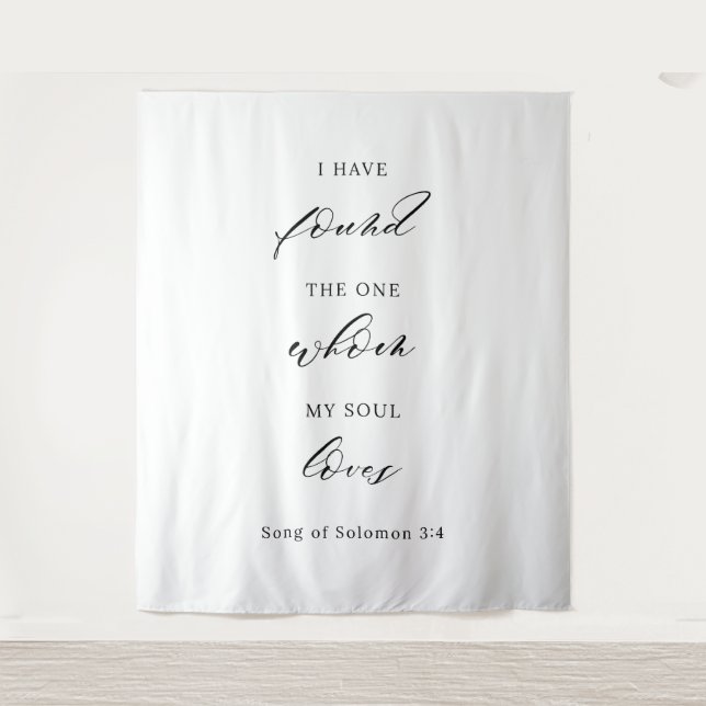 Minimalist Wedding Backdrop Tapestry – Modern  (Front)