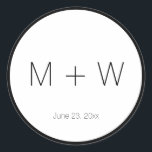 Minimalist Wedding black and white initials simple Classic Round Sticker<br><div class="desc">Minimalist Wedding black and white initials simple Classic Round Sticker with black thick border.
Customize,  personalize,  all your gifts with their individual letter,  initials,  alphabet,  number,  numbers
Customize it with your initials!

For Birthdays,  Christmas,  Holidays,  weddings</div>