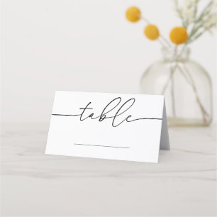 Minimalist Wedding Bridal Baby Shower Table Number Place Card
