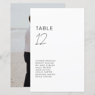 Minimalist Wedding Budget Seating Chart Table Card