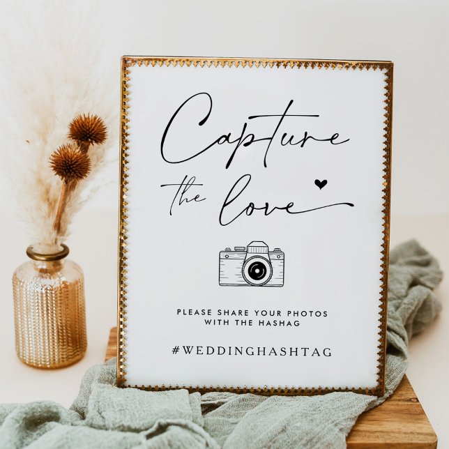 Minimalist Wedding Capture the Love Photo Sign (Creator Uploaded)