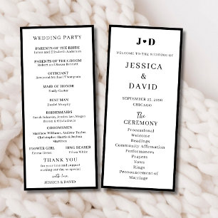 Minimalist Wedding Ceremony Program Modern Chic