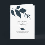 Minimalist Wedding Ceremony Programs<br><div class="desc">These unique wedding ceremony programs feature a minimalist wedding ceremony design with elegant midnight blue leaves—perfect for couples seeking a modern, refined look. This wedding ceremony pamphlet doubles as a personalized wedding ceremony booklet, with customizable template fields for your details, timeline, and trendy wedding program wording. Ideal for DIY modern...</div>