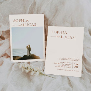 Minimalist Wedding Ceremony with Photo Invitation