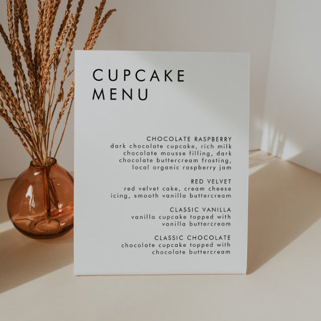Minimalist Wedding Dessert Bar Cupcake Menu Sign  (Creator Uploaded)