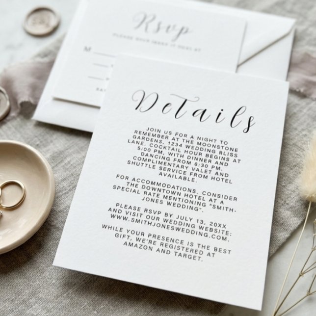 Minimalist Wedding Details Card (Creator Uploaded)